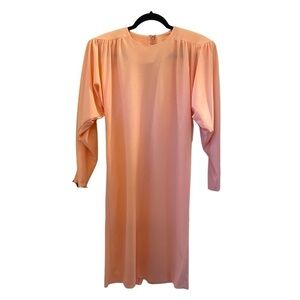 Avon Fashions size 7/8 peach polyester vintage beauty! Midi. Shoulder pads!